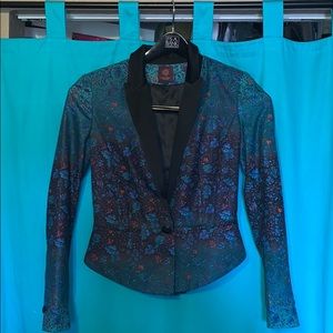 Tuxedo style floral pattern  jacket